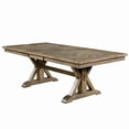thumbnail image 3 of Transitional Style Wooden Dining Table with Trestle Base, Brown, 3 of 5