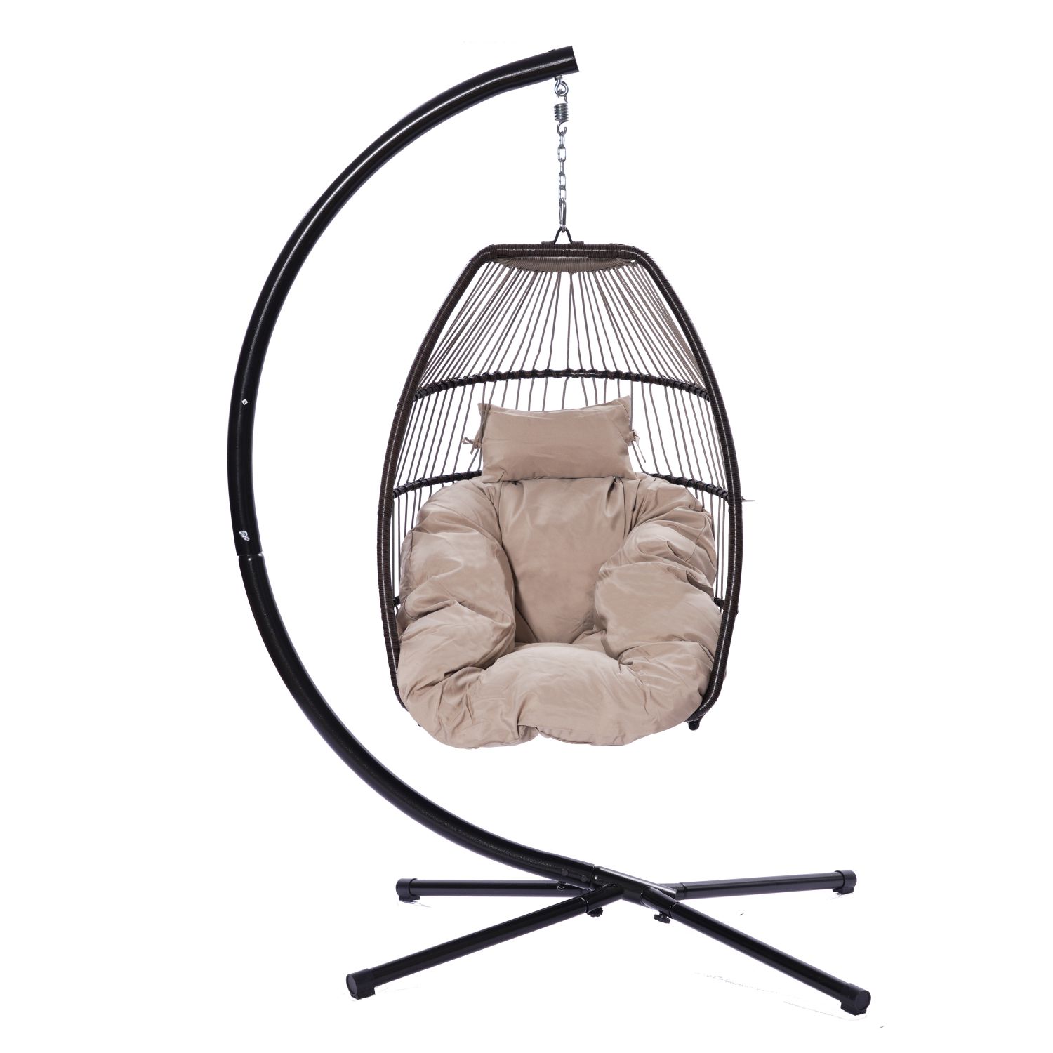 Sysdeal Premium Egg Chair Egg Shape Hanging Chair with Deep Cushion Swing Soft Relax Luxury Egg