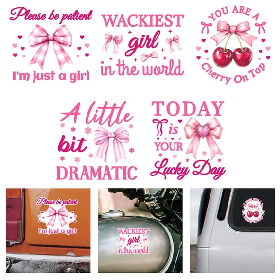 Plastic Reflective Vinyl Car Stickers Waterproof Decals for Vehicle Decoration Bowknot 148x155mm DIY