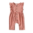 thumbnail image 5 of 6M-18M Newborn Infant Baby Girl Clothes Ruffle Romper Jumpsuit Sleeve Solid Outfit Clothing, 5 of 5