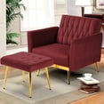 thumbnail image 5 of ACMEASE Accent Single Recliner Velvet with Adjustable Armrests and Backrest, Red Chair, 5 of 6