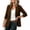 Brown women 3/4 sleeve blazer a1, variant on Women 3/4 Sleeve Ruched Blazer Jacket for Women Slim Fit Collared Casual Work Office Tops Solid Elegant Business Spring Summer Blouses, Army Green 2XL