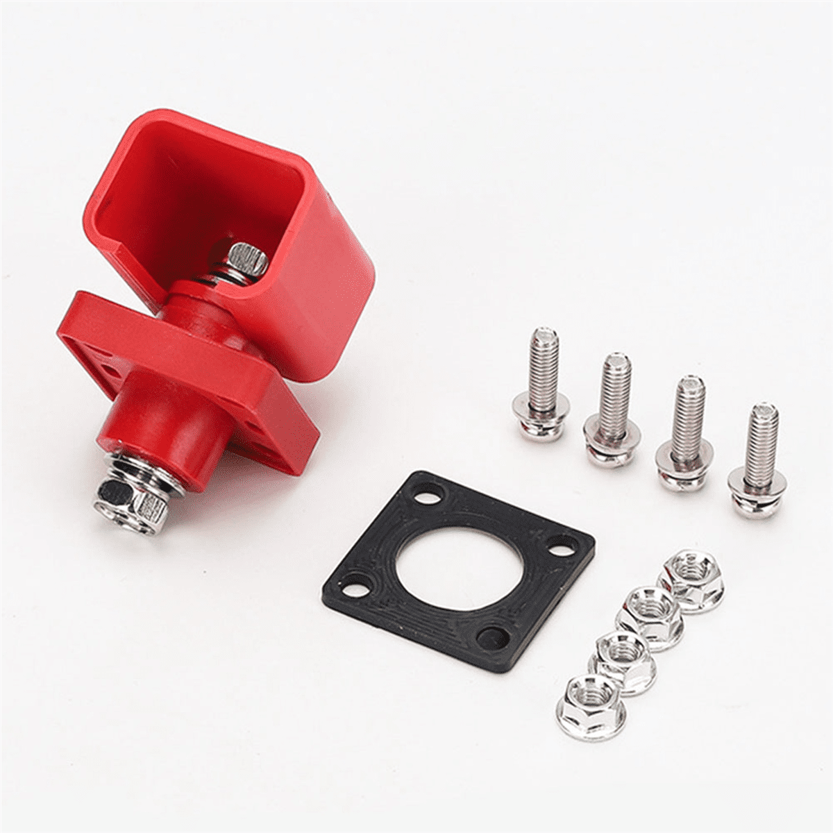 10pcs 200A Energy Storage Lithium Battery Terminal High Current Lithium Battery Copper Terminal Connector,10 x Lithium Battery Terminal block With accessories,Black&Red