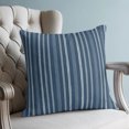 thumbnail image 4 of Pillow Covers 18x18 Set of 2, Navy Blue Striped Throw Pillow Covers Decorative Couch Cushion Cover, Farmhouse Stripes Modern Vintage Microfiber Soft Square Pillowcases for Bedroom Living Room Sofa, 4 of 9