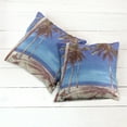 thumbnail image 2 of Ambesonne Summer Throw Pillow Cover 2 Pack, Ocean Palms Warm Beach, 16", Navy Cream Green, 2 of 6