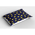thumbnail image 2 of Ambesonne Cartoon Pillow Sham 2 Pack, Happy Night Stars, 30"x20", Indigo and Yellow, 2 of 3