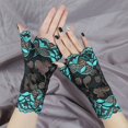 thumbnail image 2 of GPOECD Gloves for Women Women Fashion Half Finger Lace Breathable Short Open Finger Driving Sunscreen Gloves, 2 of 4