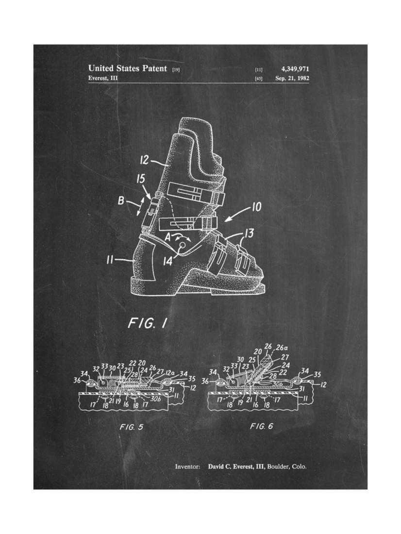 Ski Boots Patent Print By Cole Borders by Art.com