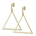 thumbnail image 5 of Pair of Stainless Steel Earrings with Bar and Large Triangle Dangle Design 20g, 5 of 7