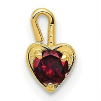 14k Yellow Gold July Birthstone Heart Charm