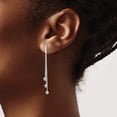 thumbnail image 3 of Sterling Silver Polished 3-Strand Ball Dangle Post Earrings (44.39 X 1.55) Made In India qe13604, 3 of 5
