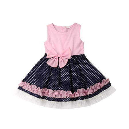 

Newborn Baby Girl Polka Dot Birthday Wedding Pageant Formal Party Tulle Dress
