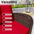 thumbnail image 5 of Meetleisure 72"Wide 3-Seat Brown Wicker Outdoor Sofa, Couch Patio Sofa with Deep Seating and Thick Cushions, Red, 5 of 6