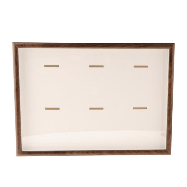 ZheElen Medal Storage Shadow Box Frame Collectible Wood for Insignia Pins Gymnastics Wood Color A3 Walnut Color A3