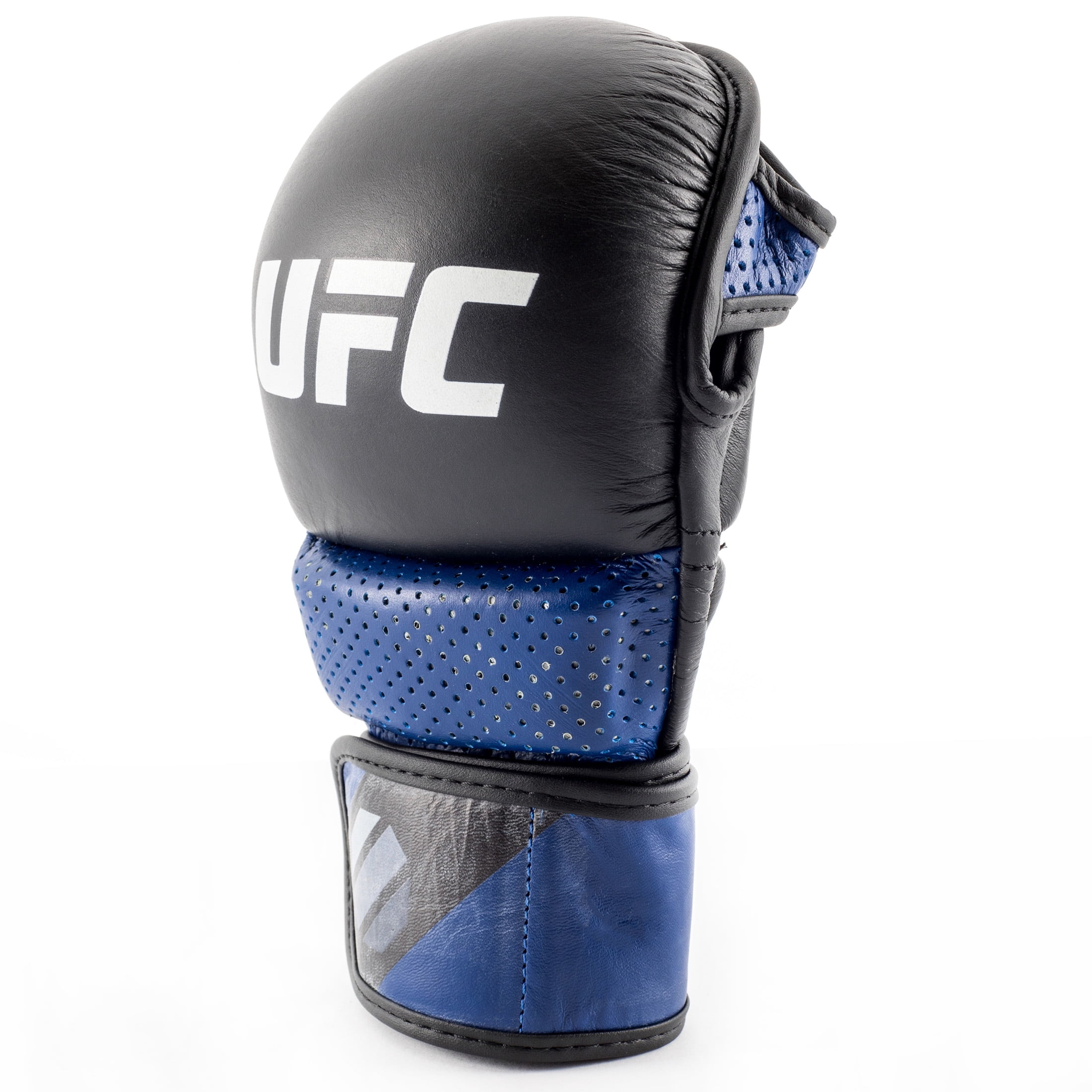 UFC Pro MMA Safety Sparring Gloves, Blue/Black, 6oz Leather Gloves