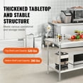 thumbnail image 3 of VEVOR Stainless Steel Work Prep Table Commercial Worktable Food Prep 30x60x34in, 3 of 9