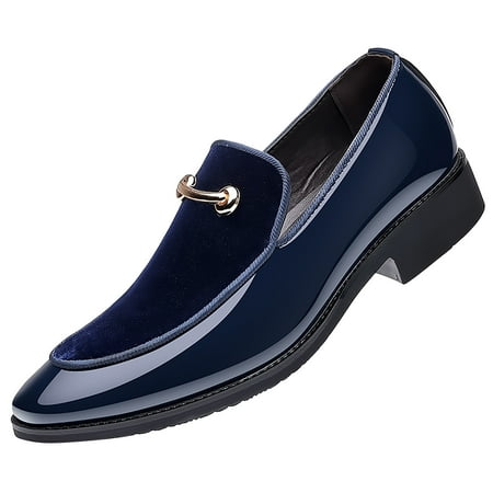 Rrunsv Mens Dress Shoes Men S Dress Shoes Casual Business Dress Shoes for Men Oxford Classic Formal Shoes Blue 42