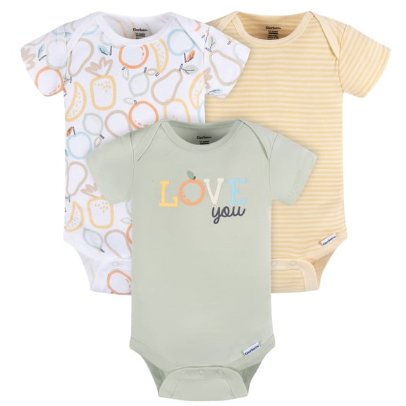 Gerber Essentials Pañalero conjunto body bebé amarillo blanco verde algodón