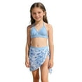 thumbnail image 2 of MUXiin Girls' 3 Piece Set Floral Print Bikini Swimsuit with Drawstring Beach Skirt Cute Ruched Bathing Suit for 11-12 Years, 2 of 8