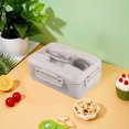 thumbnail image 4 of Boîte à Lunch en Plastique avec Couverts en Acier Inoxydable / Contenant de Préparation de Repas Compartimenté avec Compartiments / Rangement Alimentaire Compatible Micro-Ondes pour l'École, le Bureau, le Travail / Boîte Bento pour Adultes et Enfants, 4 of 6