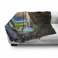 thumbnail image 3 of Iceland Soft Flannel Fleece Throw Blanket, Seljalandsfoss Waterfall During Sunset Scenery Cloudscape Wilderness, Cozy Plush for Indoor and Outdoor Use, 50" x 60", Multicolor, by Ambesonne, 3 of 6