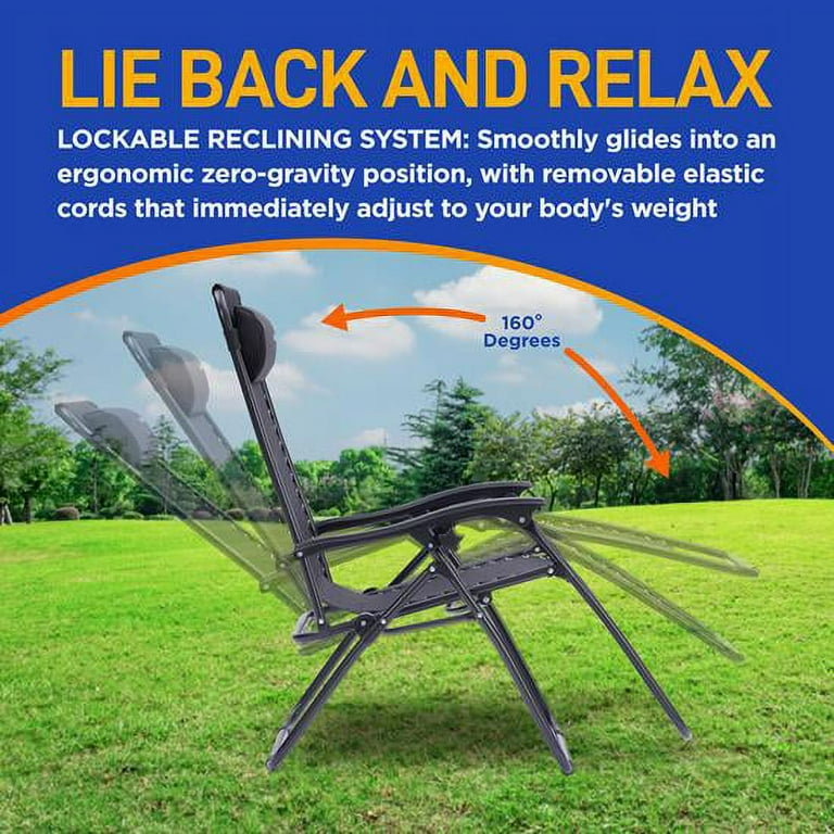 SereneLife Foldable Zero Gravity Lounge Chair One Size Inside