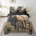 thumbnail image 2 of Castle Fairy Western Animal Horse Bedding Comforter Set 7 Pieces for Children Teenagers,Rustic Farmhouse Cabin Full Bedding Set Lightweight,Southwestern Vintage Aesthetic Fitted Sheet Flat Sheet, 2 of 8