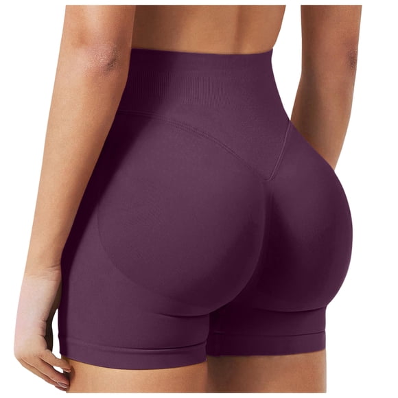 Yammkia White Spandex Shorts Biker Spandex Shorts Women High Waisted Tummy Control Workout Yoga Shorts Brick Red,XL