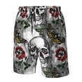 thumbnail image 5 of Kdxio Skulls Roses Pattern Mens Casual Shorts - Drawstring Summer Beach Sports Shorts for Men, 5 of 9