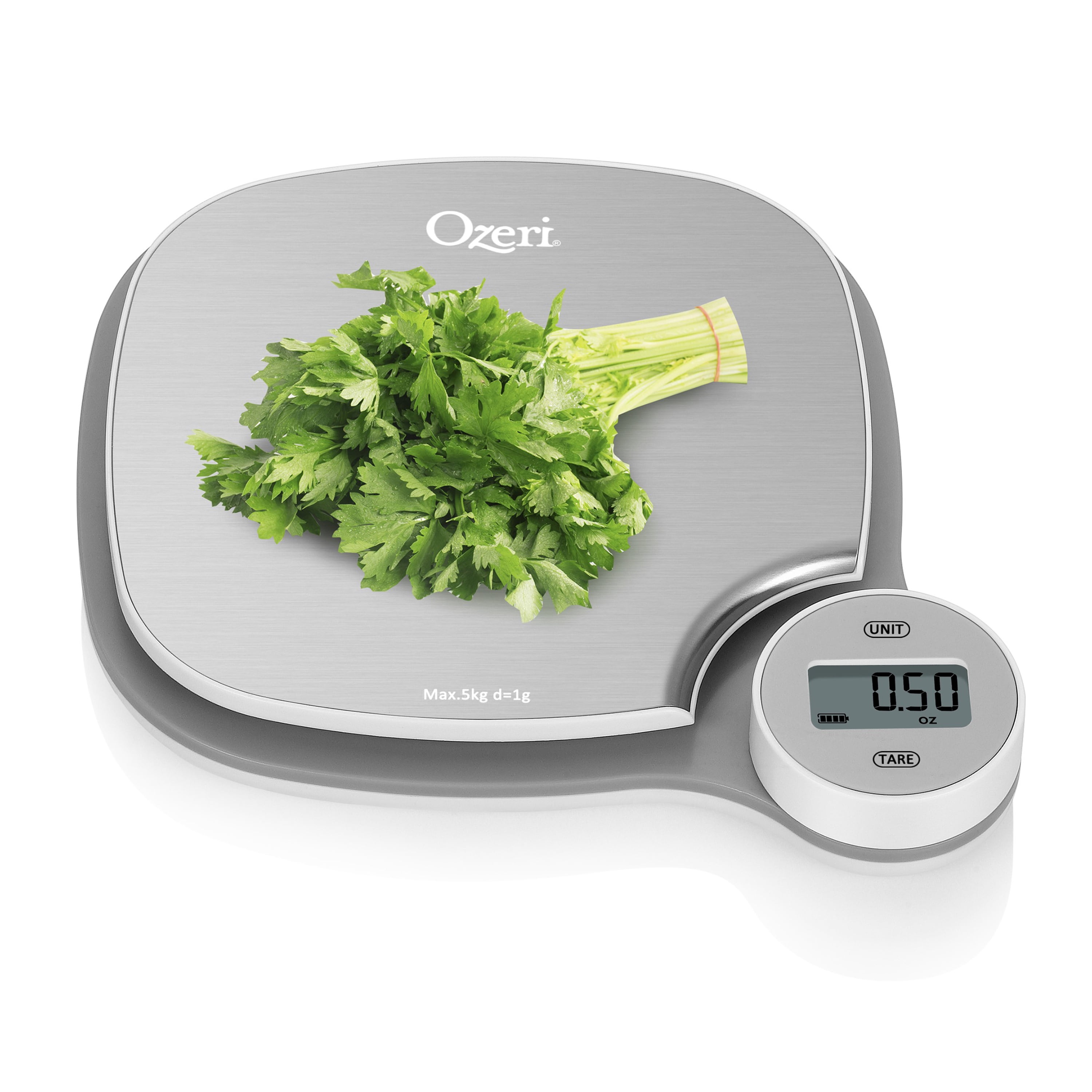 Ozeri ZK27 Kitchen Scale in Stainless Steel, with Battery-Free Kinetic Charging Technology