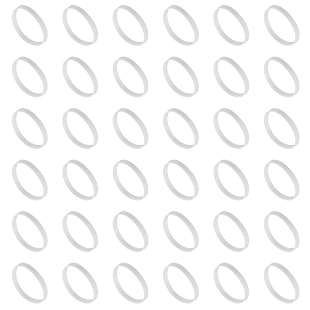 60Pcs Silicone Rubber Bands,35mm/1.4" Rubber Bands Rings Cable Ties, White