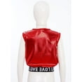 thumbnail image 5 of TSSOE Boys Girls Cheerleading Stage Performance Shirt Athletic Hip Hop Jazz Tank Crop Tops Sequins Dance Vest B Red 5-6, 5 of 7