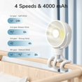 thumbnail image 2 of Ventilador Eléctrico Recargable JISULIFE FA24 4000mAh con 4 Velocidades, 2 of 8