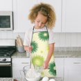 thumbnail image 4 of Green Yellow Dandelion Pattern Kids Aprons for Girls and Boys,Adjustable Neck Strap Toddler Aprons for Kids Cooking Baking, 4 of 6