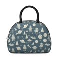 thumbnail image 2 of Robot and Ufos Blue Pattern Insulated Lunch Bag,Leakproof Large Capacity Lunch Box for Work,Picnic or Travel,11.4 X 6.7 X 8.3 Inches, 2 of 6