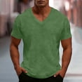 thumbnail image 2 of Miluxas Mens Active Waffle V Neck T-Shirts Athletic Running Gym Workout Short Sleeve Tee Muscle Fit Stretch Ribbed Lightweight Top Green XXXXL(XXXXL), 2 of 8