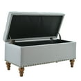 thumbnail image 3 of Ottoman Storage Bench with Recessed Support Hinge Top in Linen, Perfect for Bedroom and Living Room Organization，Grey, 3 of 8