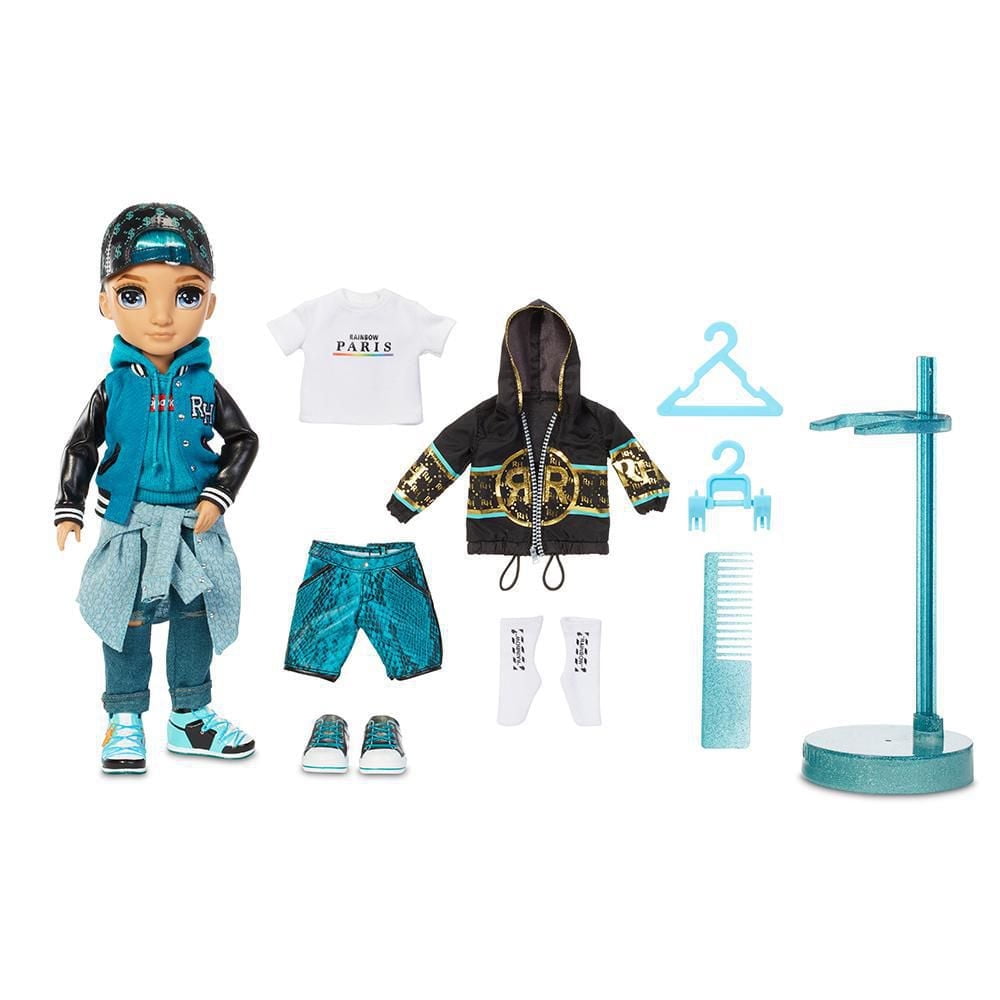 Rainbow High River Kendall – Teal Boy Fashion Doll with 2 Complete Mix & Match Outfits