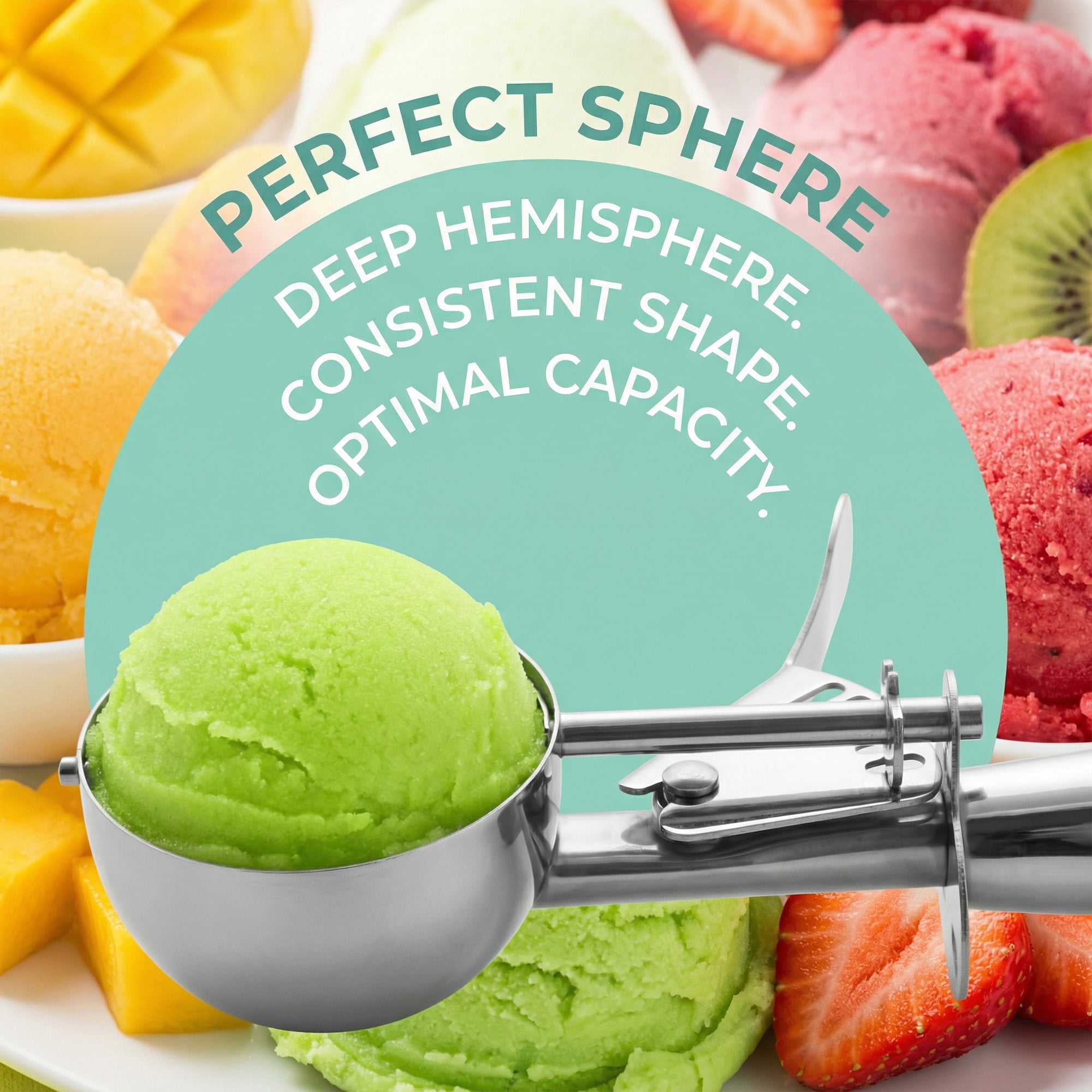 Unique Bargains Stainless Steel Comfortable Ice Cream Scoop Silver-3Pcs