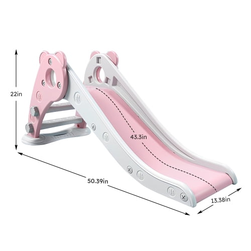 Dsseng Kid Slide for Toddler Age 1 3 Indoor Bear pink Plastic