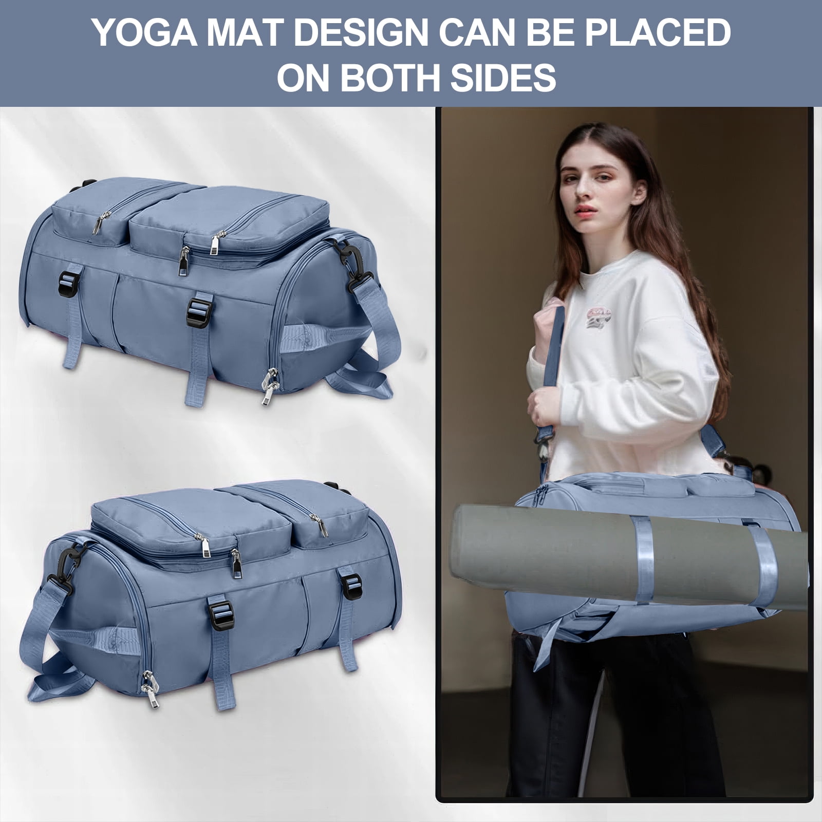 Gynky Duffle Bag Gym Bags Waterproof Sports Duffel Bags Travel Weekender Bag for Men Women Overnight Bag with Shoes Compartment