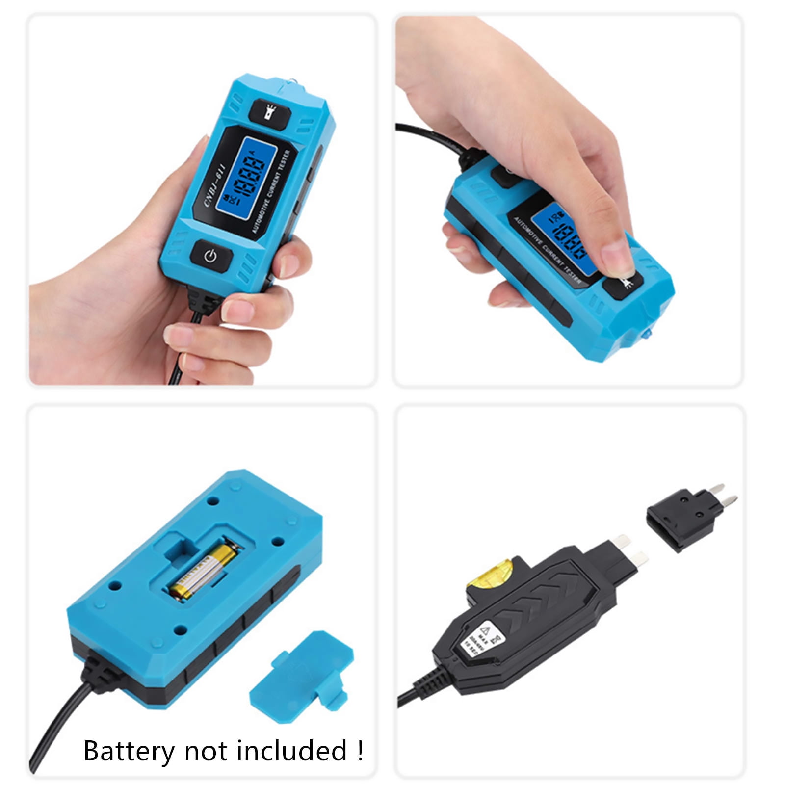 APPLAYERR High Precision Car Current Tester 0.01A-19.99A LED Light Compact Size for Automotive Wire Short Open Fuse Relay Diagnostic Unit