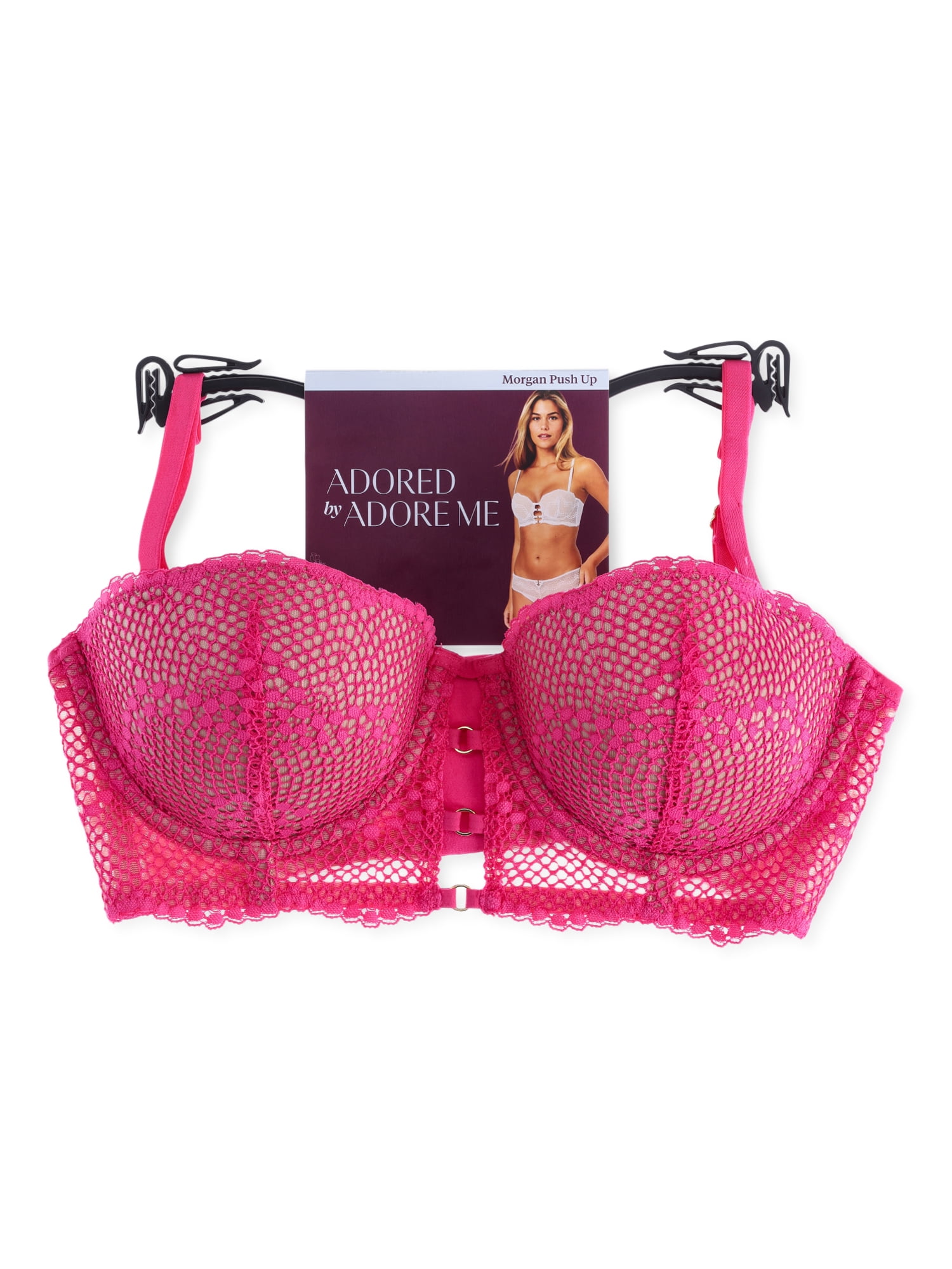 Adored by Adore Me Women’s Morgan Natural Lift Lace Push Up Bra, Sizes  32B-40DD