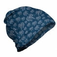 thumbnail image 1 of Underwater Unisex Beanie, Fishes Swimming in Sea, Hiking Outdoors, Night Blue and White, by Ambesonne, 1 of 1