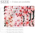 thumbnail image 2 of Small Washable Kitchen Rug, Pink Cherry Blossoms and Plaid Pattern Indoor Door Mats for Entryway, Non Slip Area Rug Floor Carpet for Entrance Bathroom Bedroom, 2 of 7