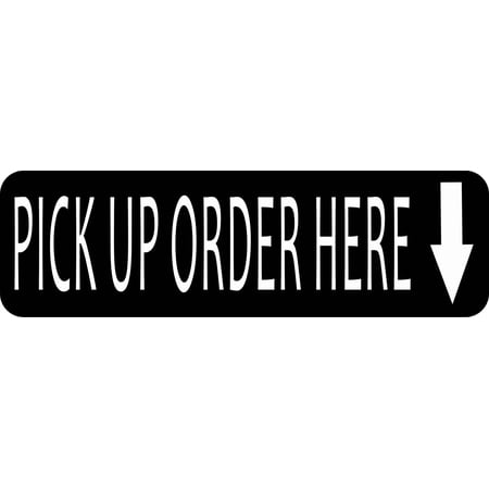 StickerTalk Down Arrow Pick Up Order Here Vinyl Sticker, 10 inches x 3 inches