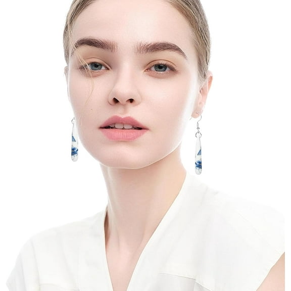 Ceramic Jewelry Blue And White Porcelain Earrings Simple Antique Earrings-Elegant And Timel Jewelry Works[Z698]