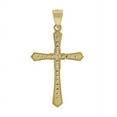 thumbnail image 2 of Auriga Fine Jewelry 10K Two-Tone Gold Cubic Zirconia Cross Religious Charm Pendant for Women, 2 of 5