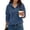 Blue #28, variant on Evdexr Hoodies for Women Casual Button Collar Long Sleeve Hooded Sweatshirt Pullover 2026 Fall Winter Oversized Tops With Pocket Wine M
