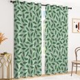thumbnail image 4 of Tchckioa Blackout Curtains for Apartment,Green Leaf Thermal Insulated Grommet Top Drapes,52x63 Inch,2 Panels, 4 of 8